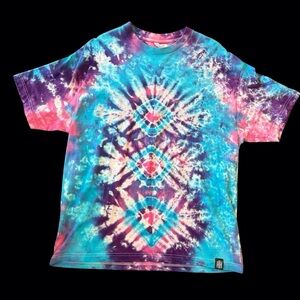 Haus of Hendo Hand Dyed Tie-Dye Short Sleeve Tee - Blue, Purple, Pink